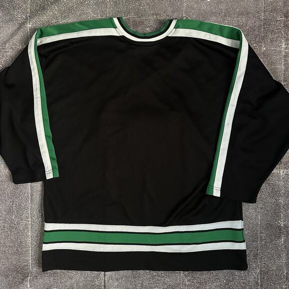 Men's Vintage 90s Universal Studios Sports Black White Green Hockey Jersey Sz XL - Picture 3 of 3